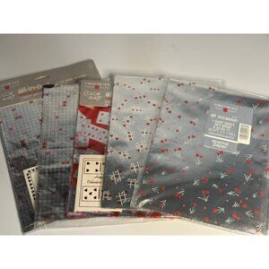 VTG American Greetings Gift Wrap Set Valentines Day Sheets Color Burst Paper